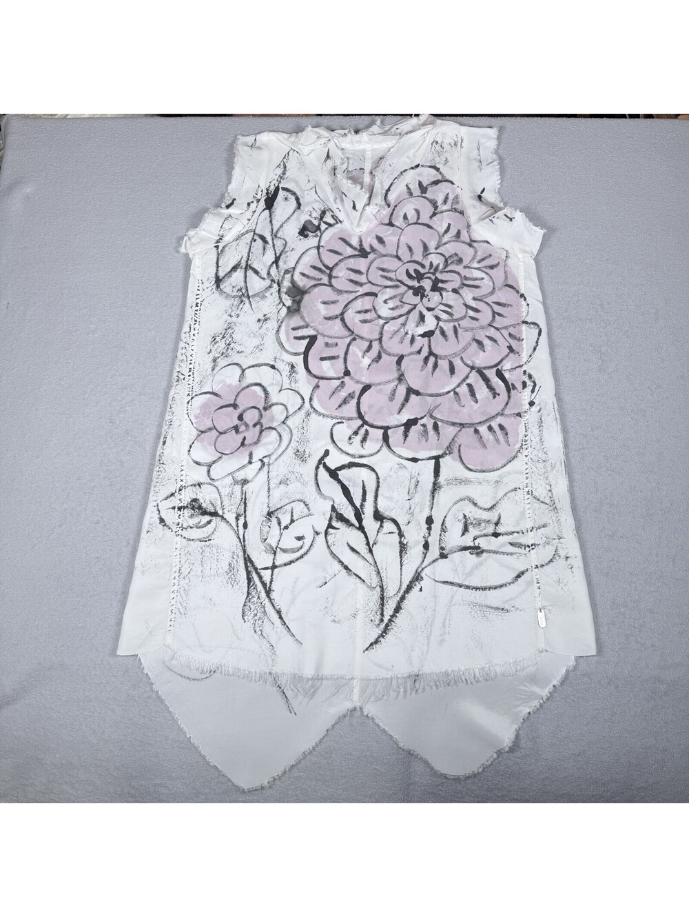 SKIF International Handmade Art To Wear Floral Asymmetrical‎ Tunic Dress OS